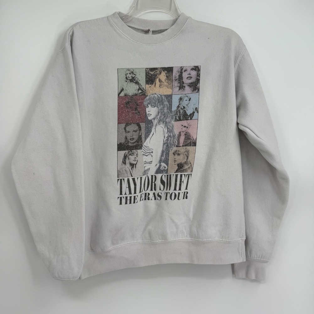 Taylor Swift The Eras Tour Sweatshirt Size Large Womens White Pullover Cotton - Picture 7 of 7